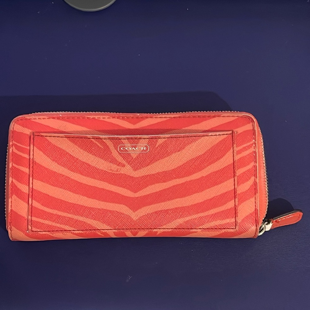 Coach Zebra Print Leather Wallet